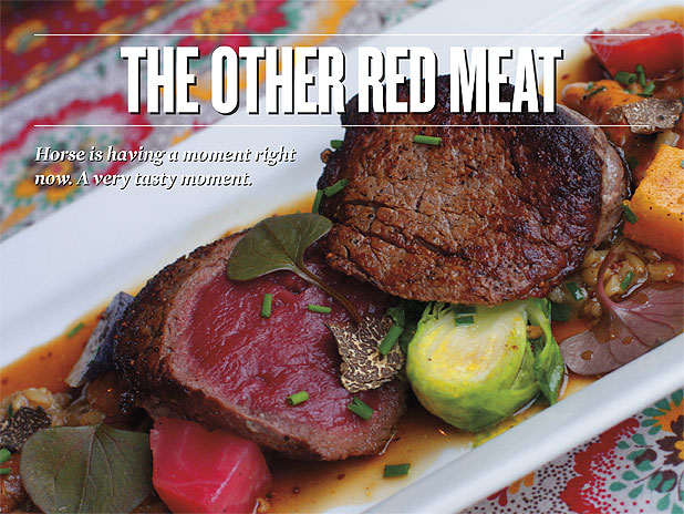 Horse is having a moment right now. A very tasty moment. By <a href="http://sharpmagazine.com/author/amie-watson/">Amie Watson</a><div id='nrelate_flyout_placeholder'><p>Historically, horse has been one of mankind’s go-to meats. Obviously, that has changed over the centuries, as the noble steed went from all-purpose work animal to aristocratic pet. Outside of North America and the UK, however, horse meat still appears on menus regularly, so it was just a matter of time until adventurous chefs brought the controversial fare to Canadian restaurants. Here’s where to find it at its best.</p>
</div> <div class='yarpp-related'>
<h3>Related posts:</h3><ol>
<li><a href='http://sharpmagazine.com/fooddrink/peroni-presents-profiles-of-people-of-influence/' rel='bookmark' title='Peroni Presents: Profiles of People of Influence – Cory Vitiello'>Peroni Presents: Profiles of People of Influence – Cory Vitiello</a></li>
<li><a href='http://sharpmagazine.com/gallery-series/entertain-like-a-chef-food/' rel='bookmark' title='Entertain Like a Chef: Food'>Entertain Like a Chef: Food</a></li>
<li><a href='http://sharpmagazine.com/magazine/froggett-about-it/' rel='bookmark' title='Froggett About It'>Froggett About It</a></li>
</ol>
</div>
The Other Red Meat