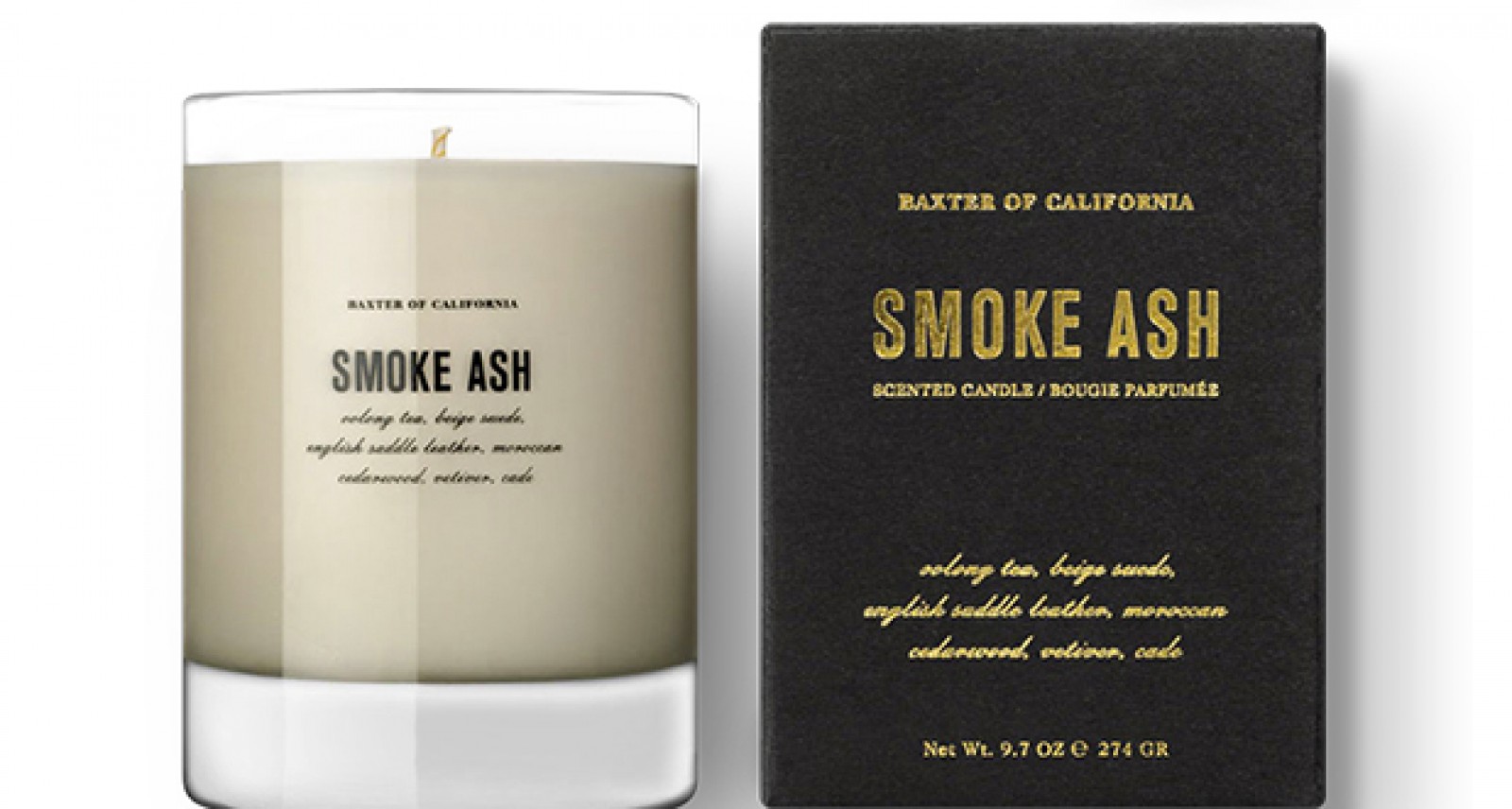 Sharp List Smoke Ash Candle by Baxter of California Sharp Magazine