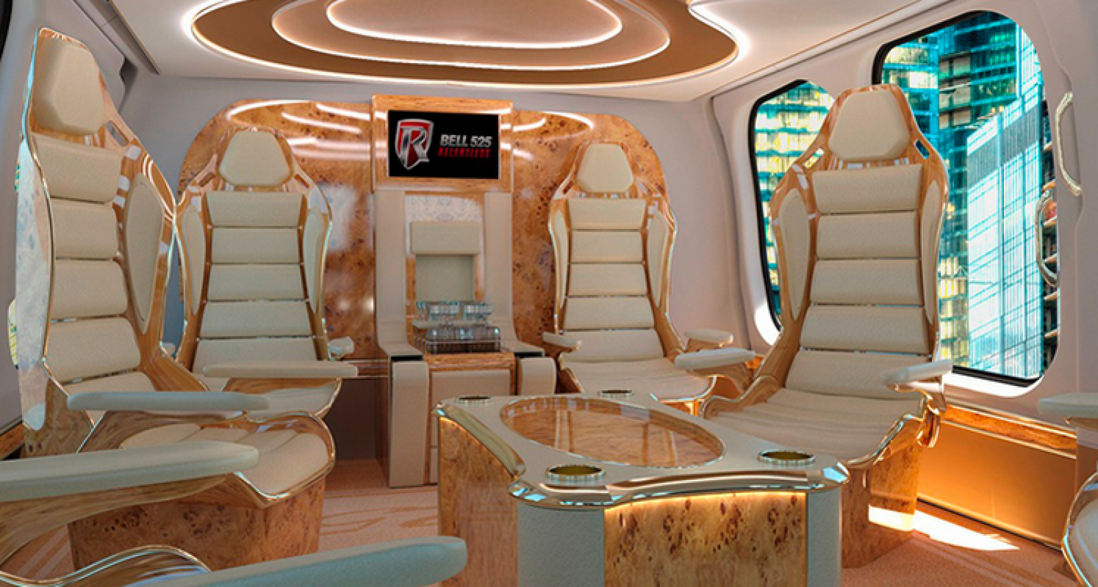 A lavish helicopter interior, Mayweather’s stupid-expensive mouthguard