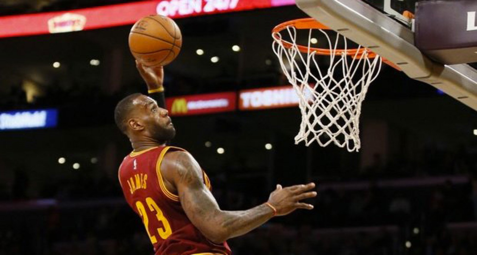 Watch LeBron James Hammer Home an Off-Target, Off-The-Backboard Alley ...