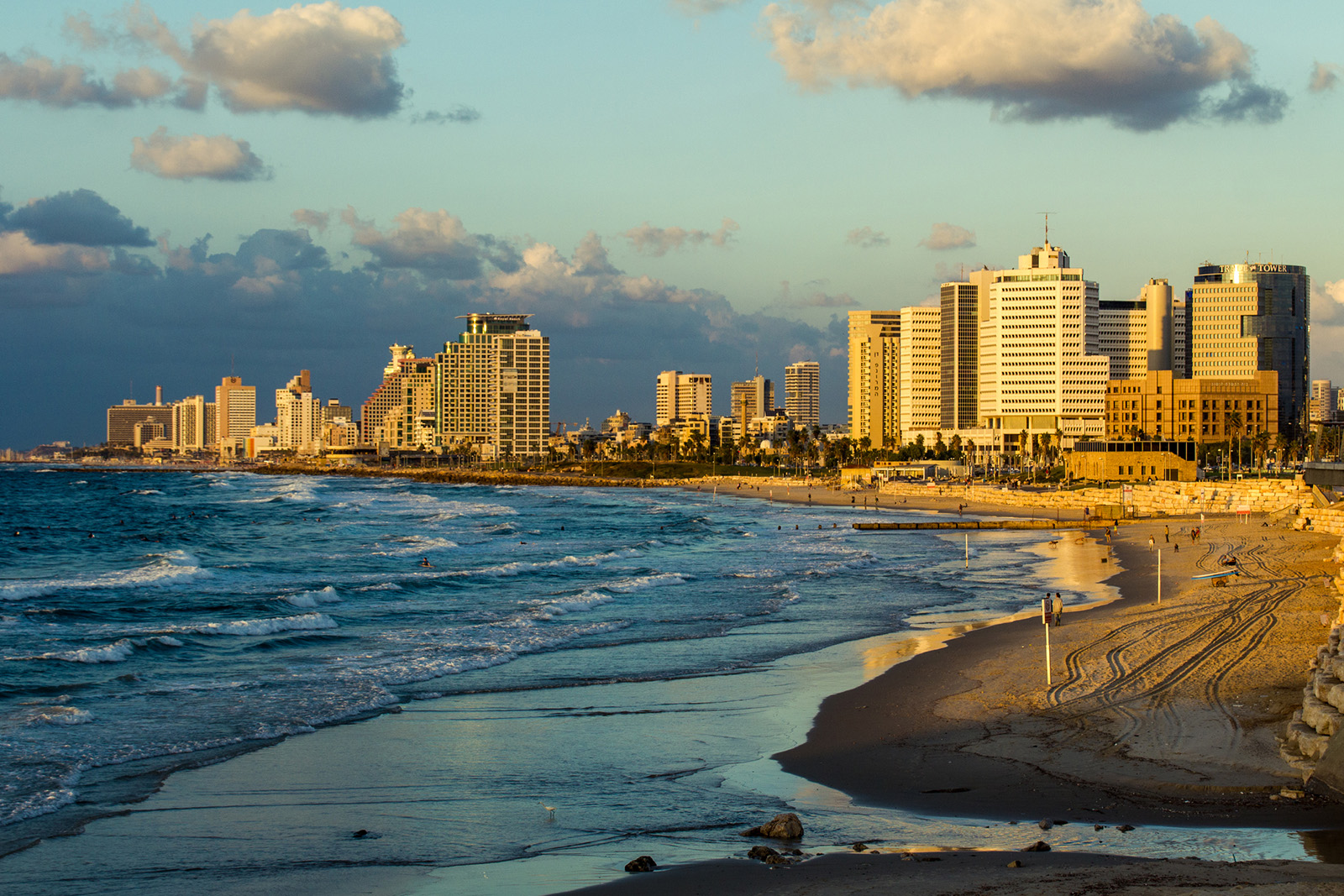 Beach and Tel Aviv skyline, Israel
