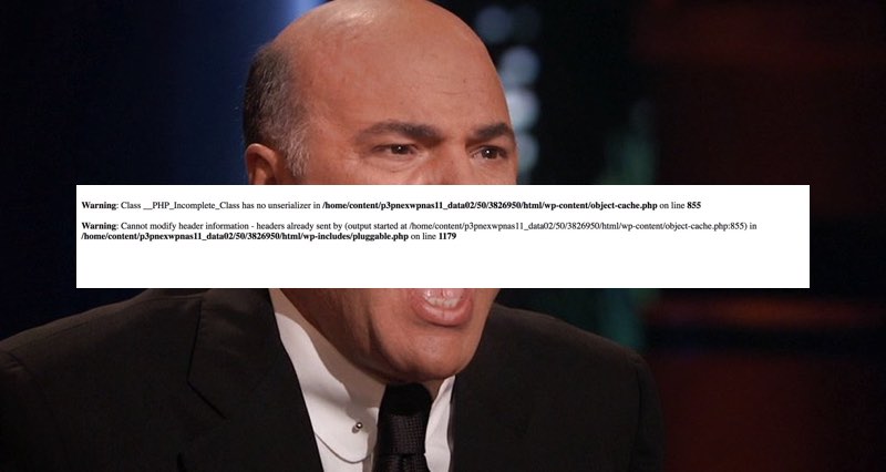 Kevin O'Leary's website crashed