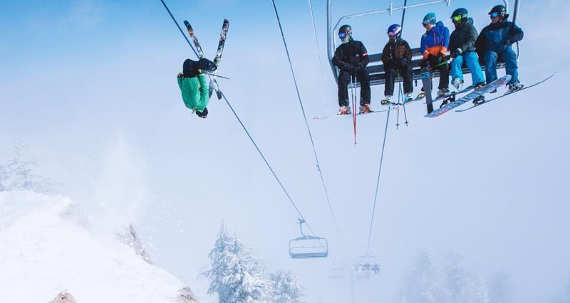 Skiier's double back flip