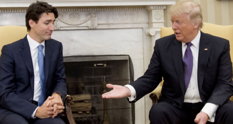 Justin Trudeau met with Donald Trump today in Washington