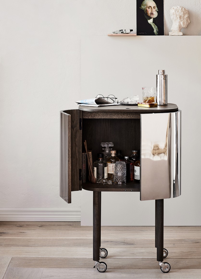 This Minimalist Scandinavian Bar Cart Is the Most Refined Way to Turn