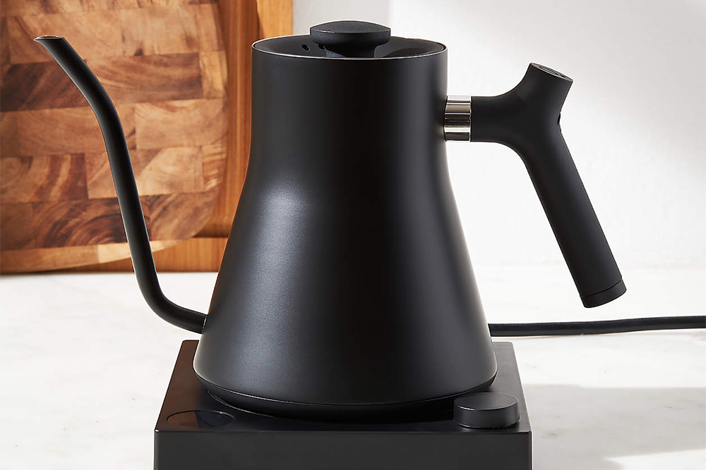 futuristic kitchen gadgets FELLOW Black Stagg electric kettle in post