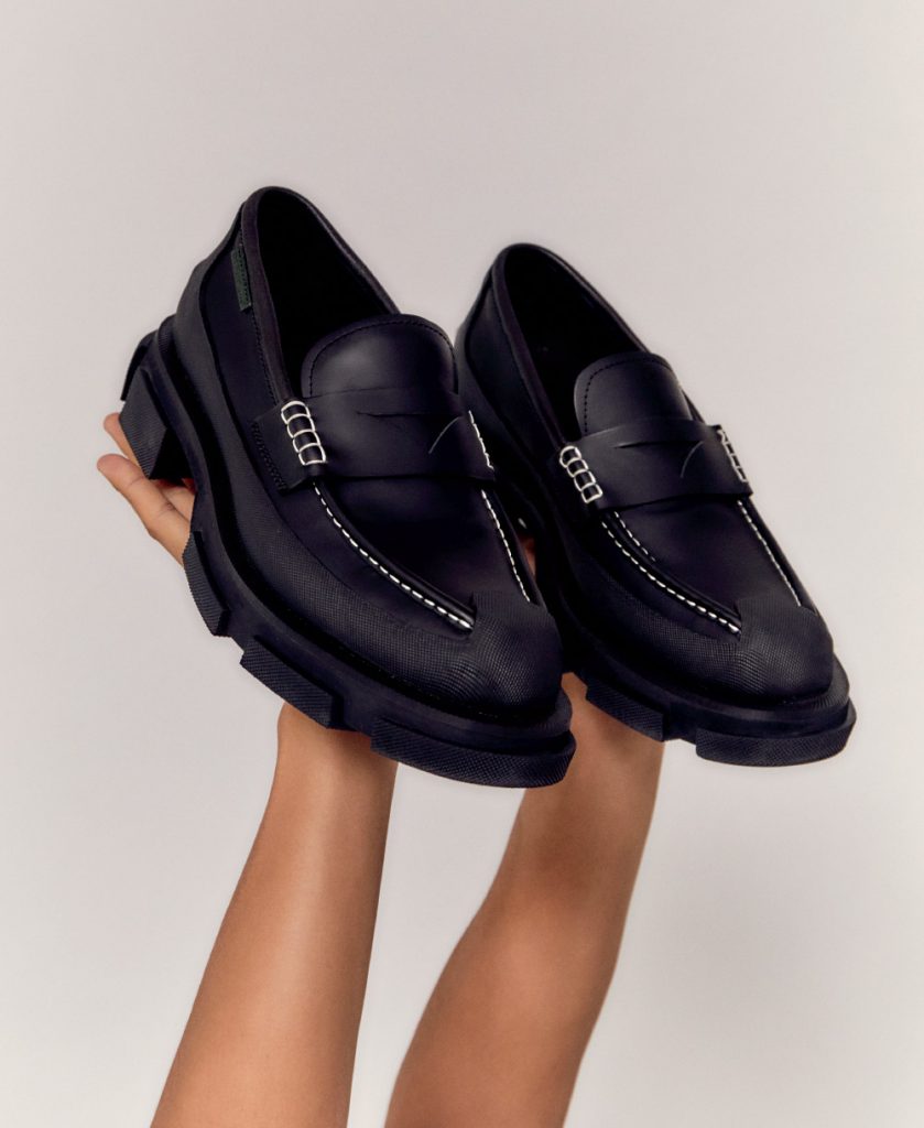 Thick soled loafers.