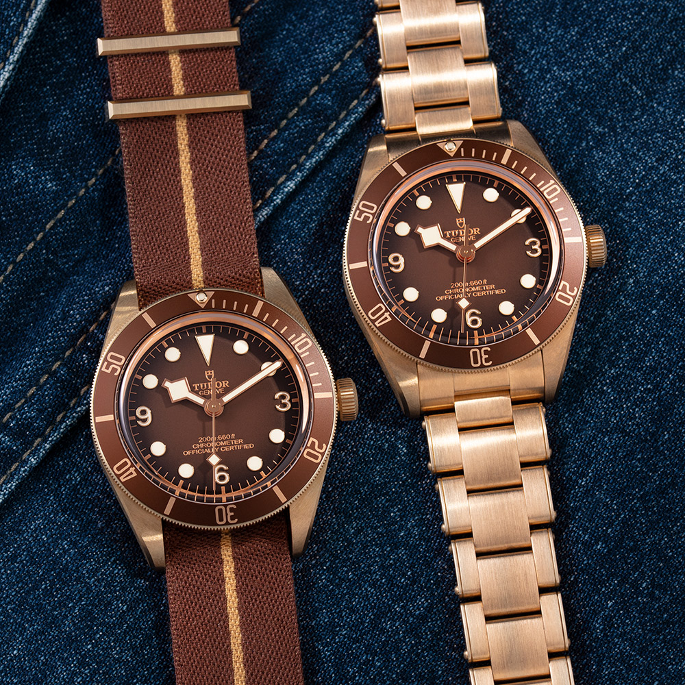 Tudor Black Bay Fifty-Eight Bronze with bronze bracelet and fabric strap