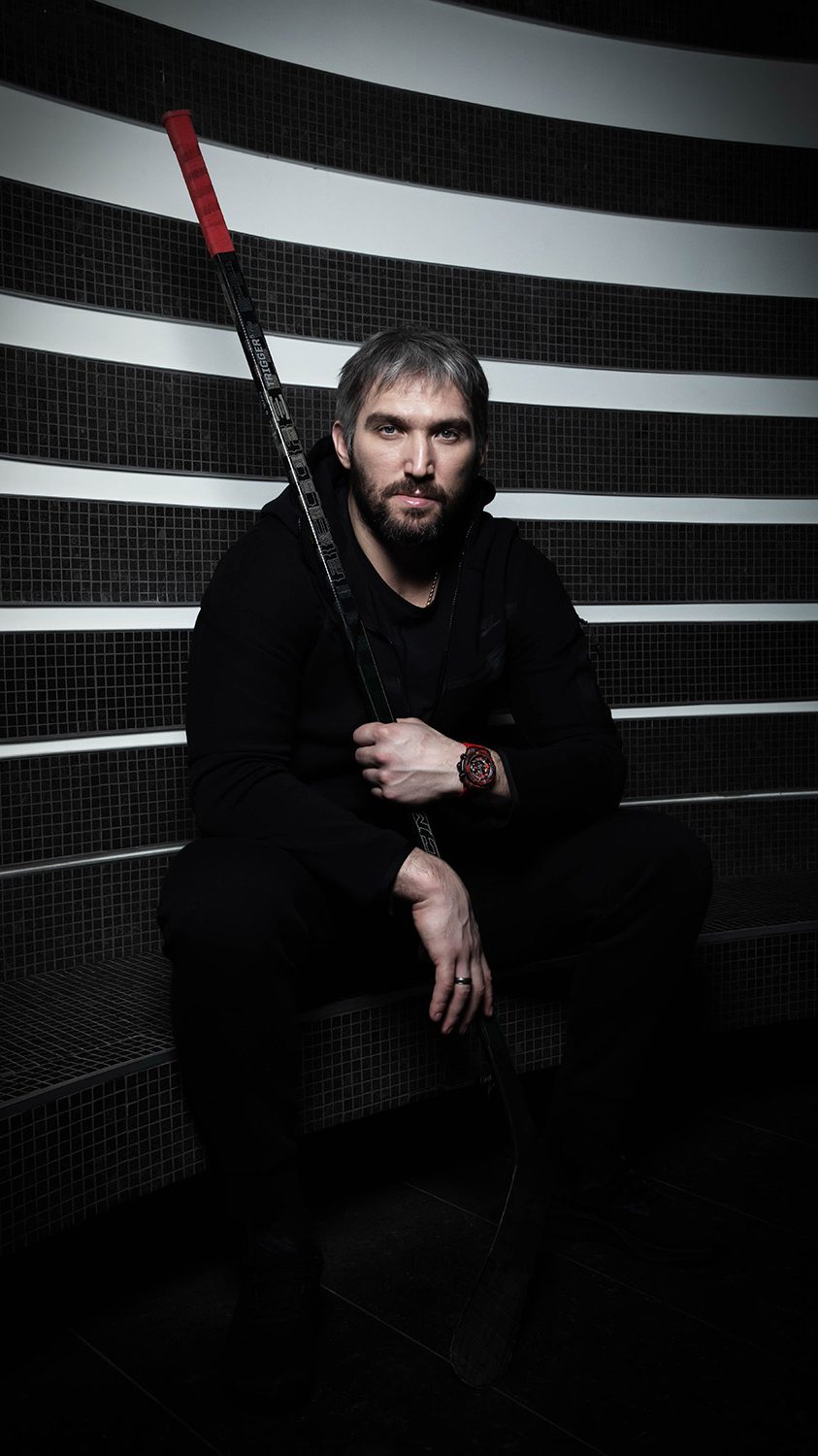 Alexander Ovechkin wearing the Hublot Big Bang Unico Red Carbon Alex Ovechkin