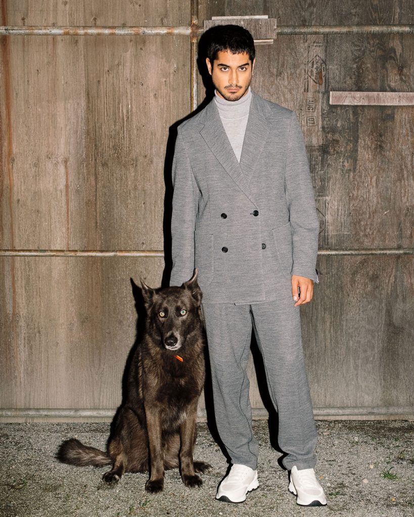 avan-jovia-grey-suit-dog