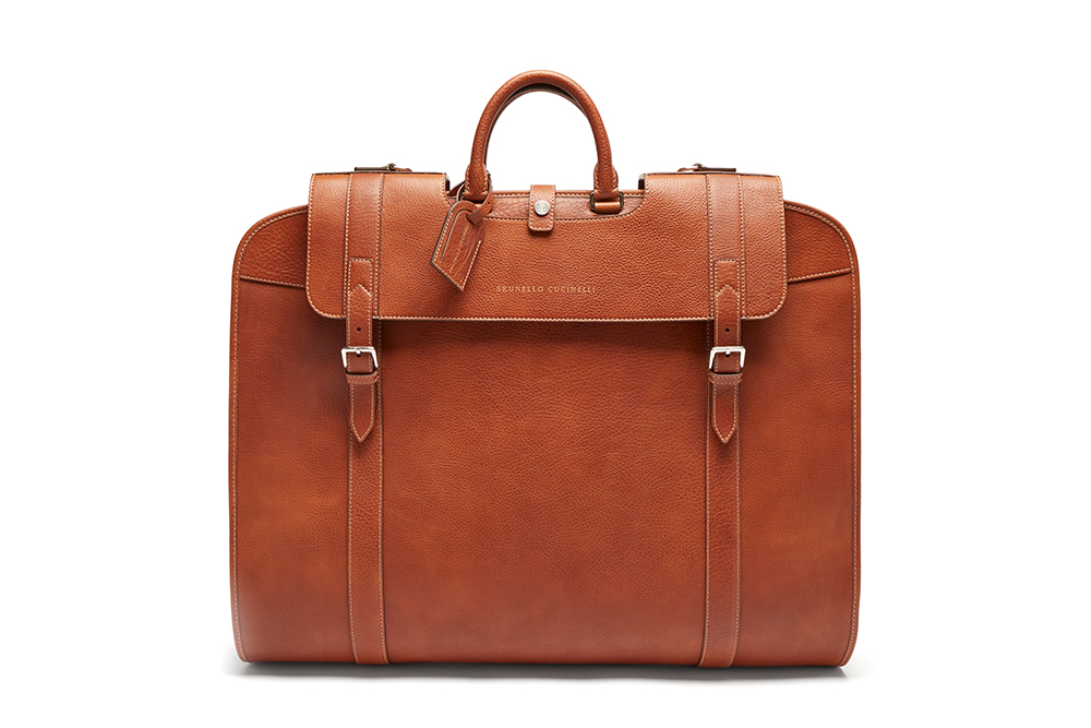 Tan Grained-Leather Garment Bag by Brunello Cucinelli The Manual BFM in post