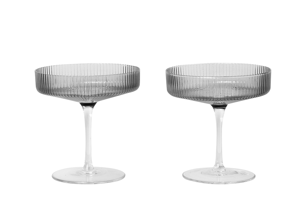Ripple Champagne Glasses by Ferm Living Holiday Bar (Dec) in post