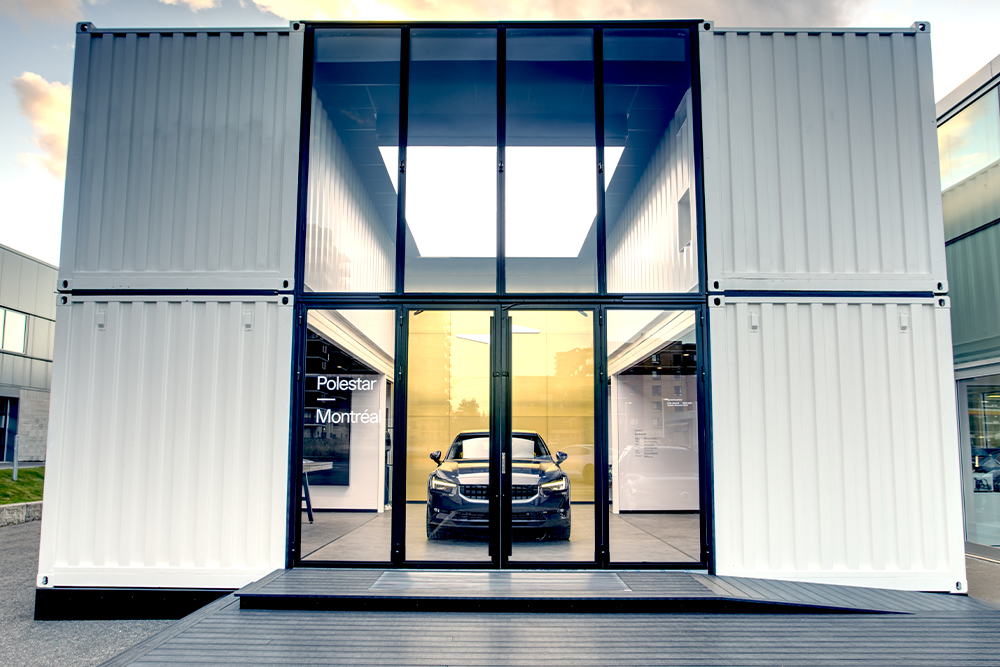polestar montreal container showroom