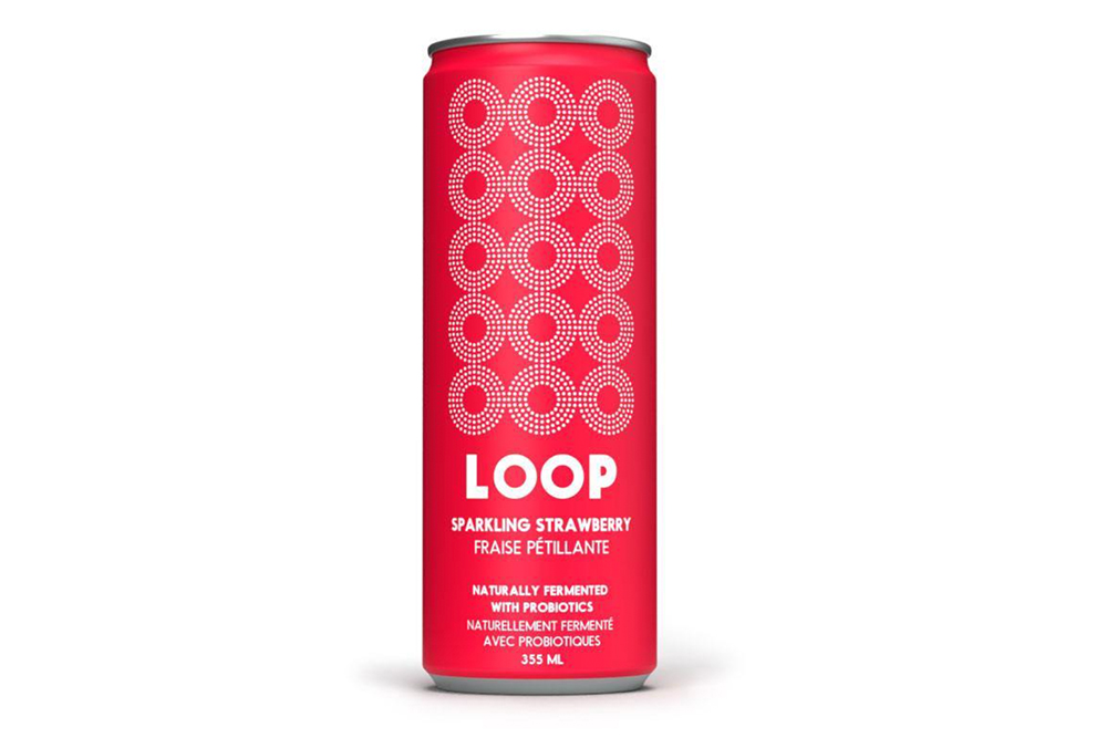 LOOP Sparkling Strawberry Probiotic Soda dry january in post