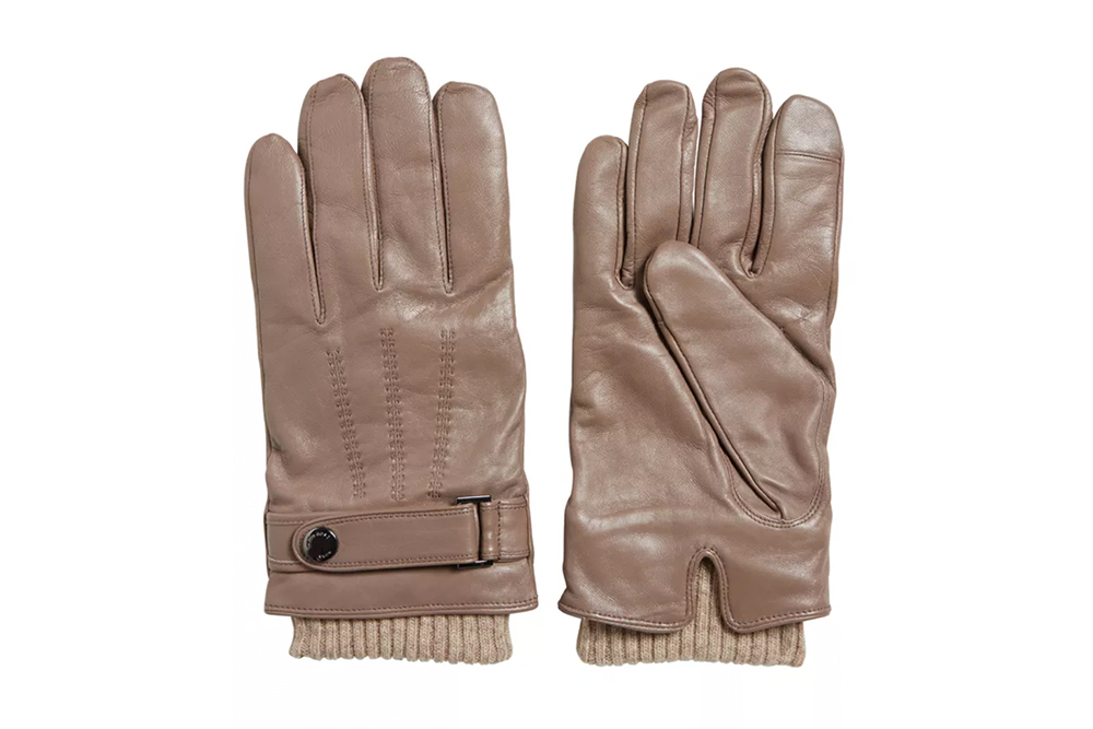 Winter Accessories - BOSS Nappa Leather Gloves in post