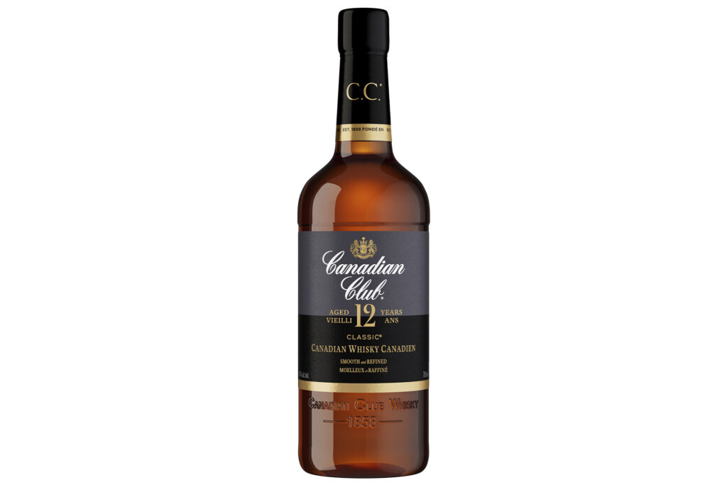 Canadian club 12 years whisky white background