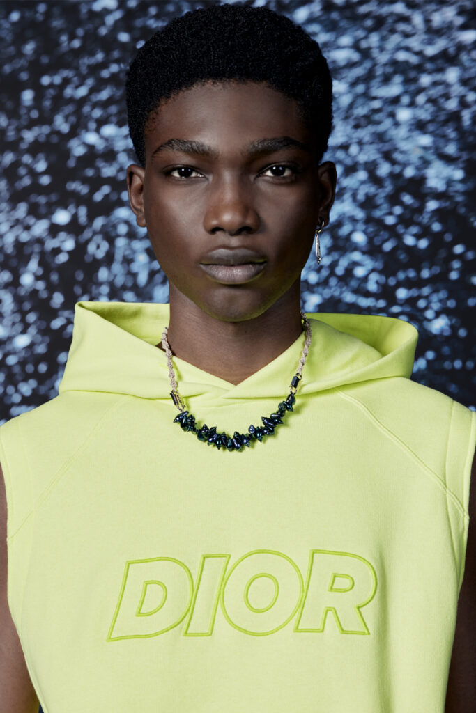 Dior beachwear capsule model with necklace