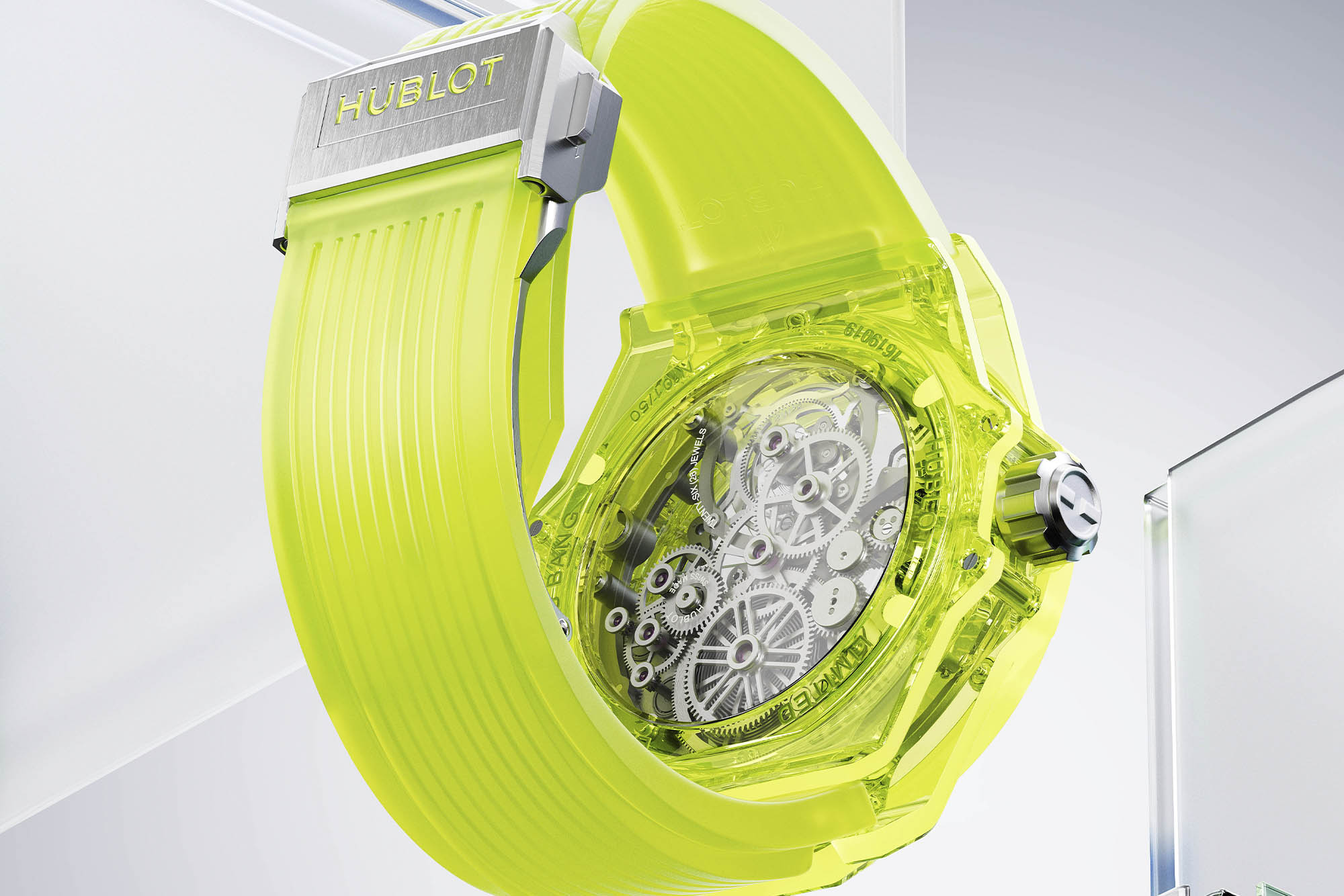Hublot neon watch from back