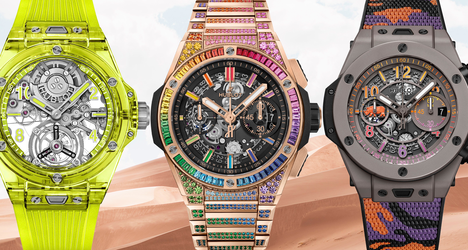 Hublot Big Bang collage of three watches together