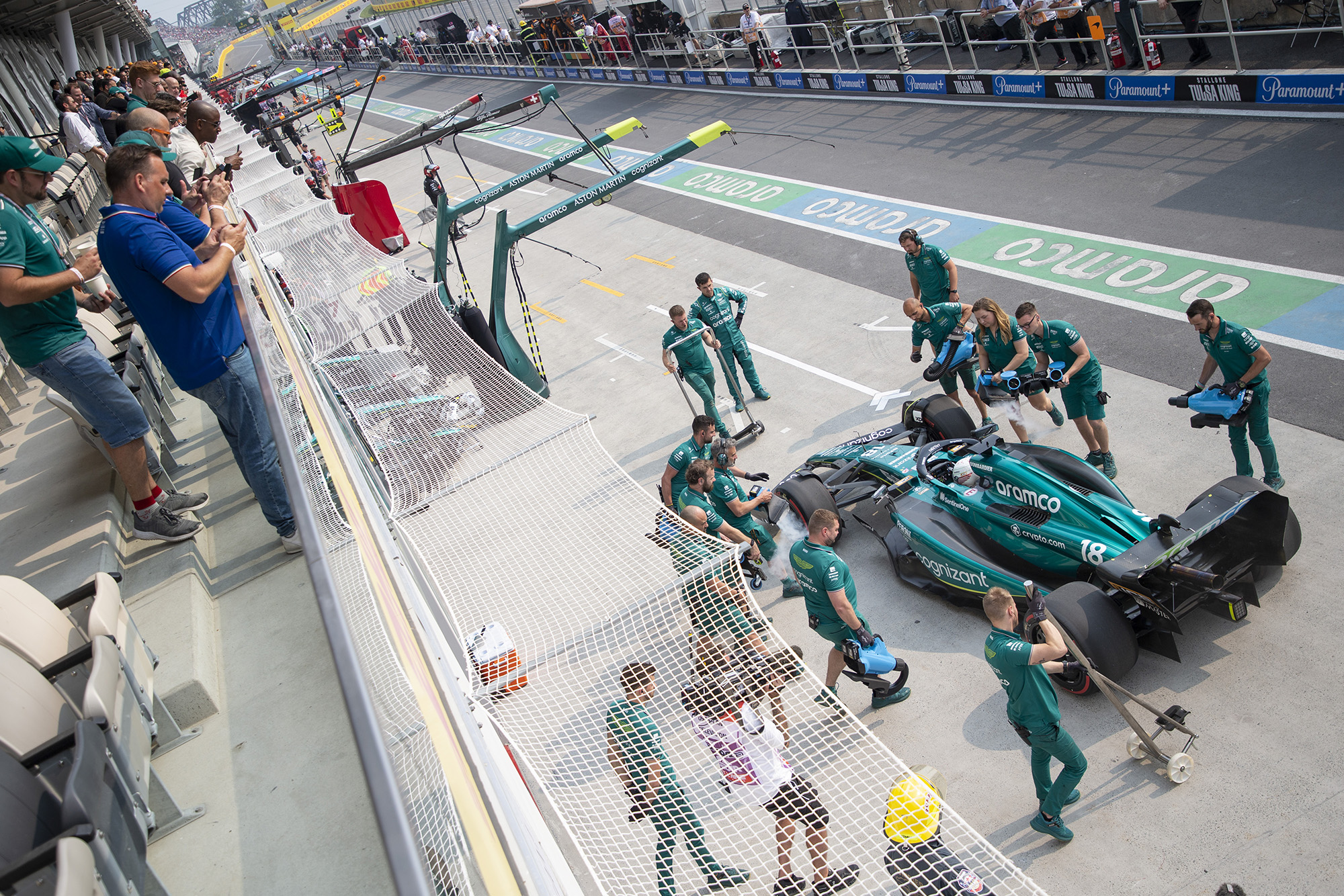 Canadian Grand Prix Race pit stop during race