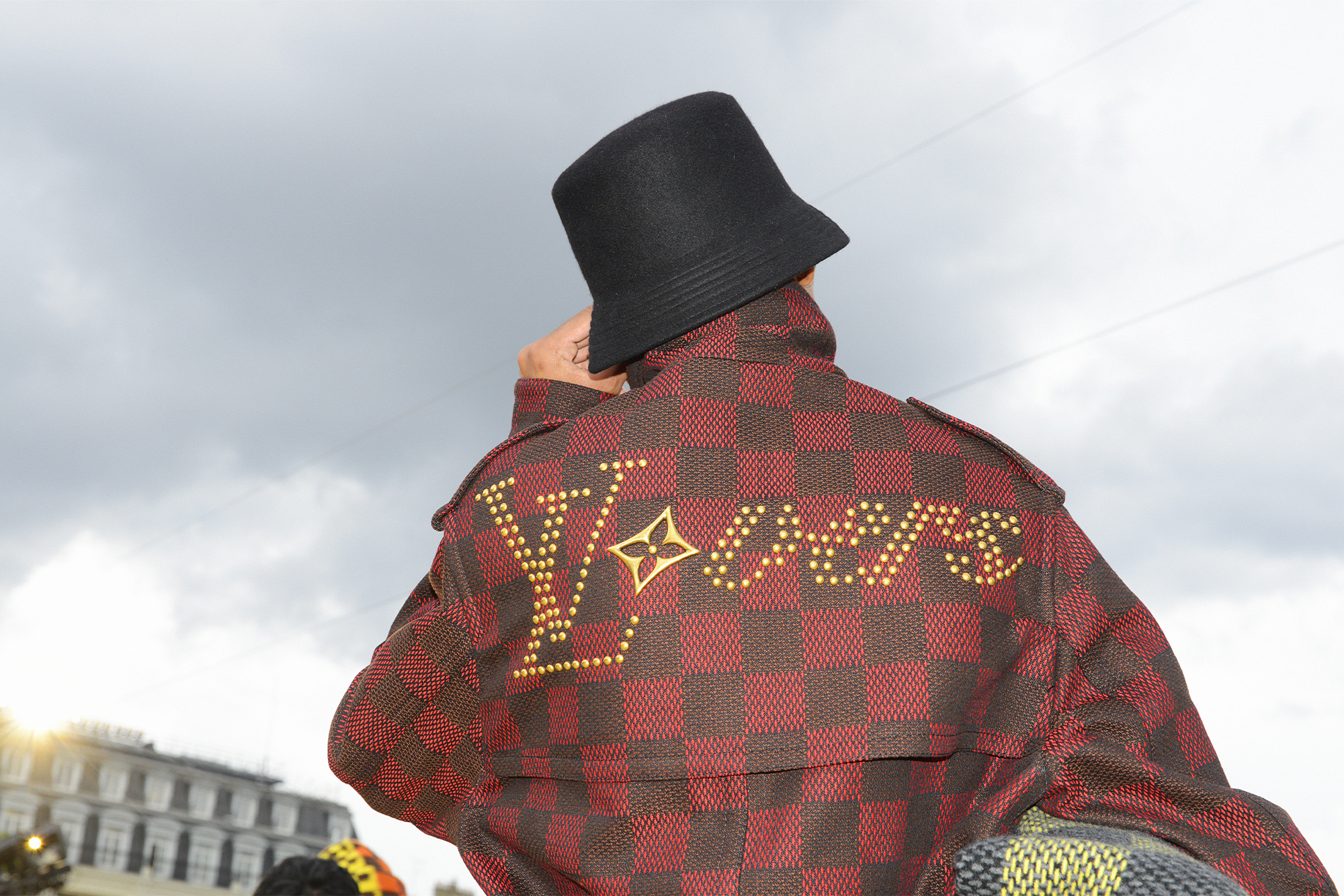 Pharrell Williams Louis Vuitton Men's Spring-Summer 2024 checkered red LV is for lovers jacket