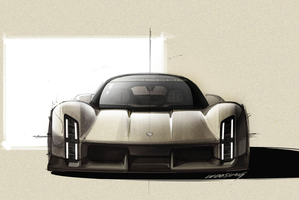Porsche Mission X front sketch view