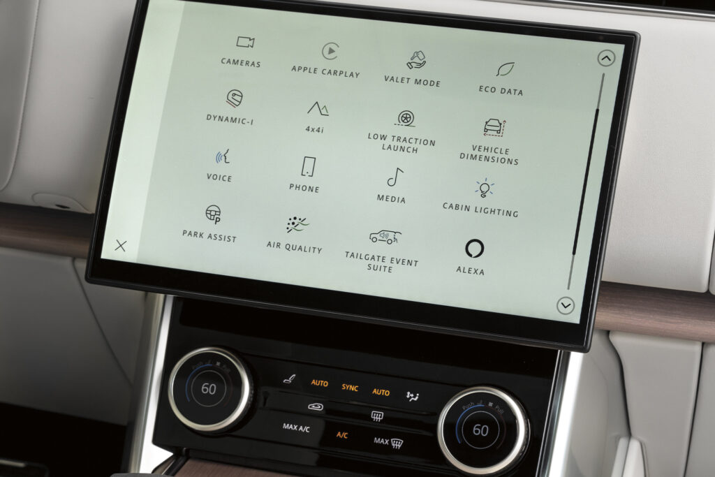 Range Rover interior touchscreen