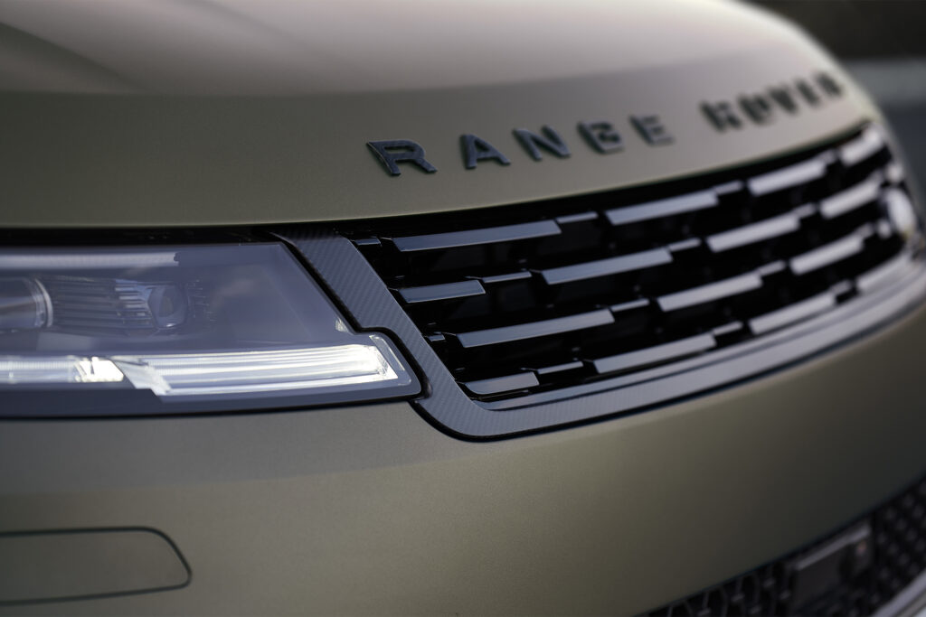 Range Rover Sport SV close up of front right headlight