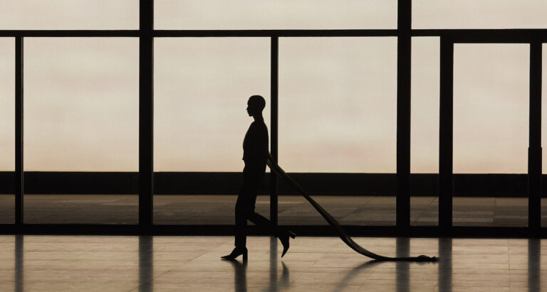 Saint Laurent Spring/Summer 2024 model walks in Neue Nationalgalerie