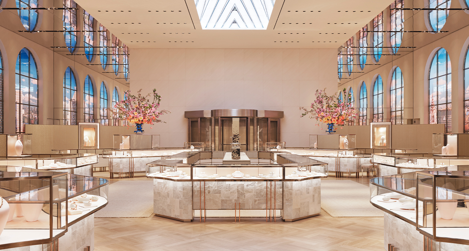 Tiffany & Co. The Landmark interior with jewelry display boxes