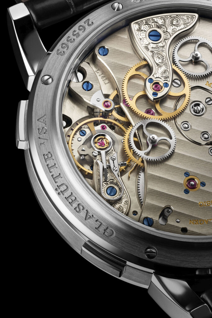 A. Lange & Söhne’s Lange One inner workings close up