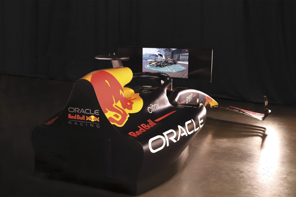Red Bull Oracle Racing Formula One Simulator from behind