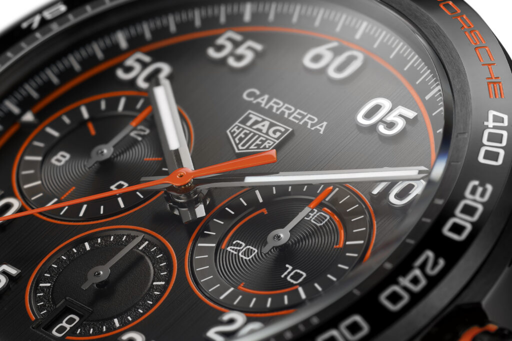 TAG Heuer × Porsche Orange Racing Dial Close up