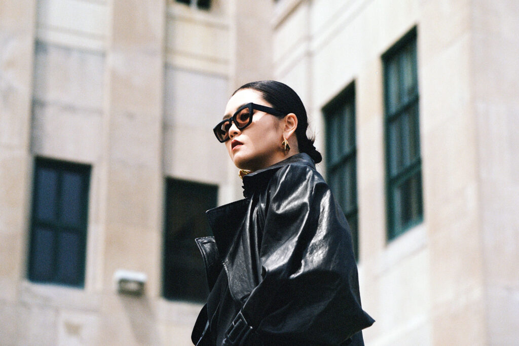 Yuki Zhao interview Range Rover content waist up shades leather jacket
