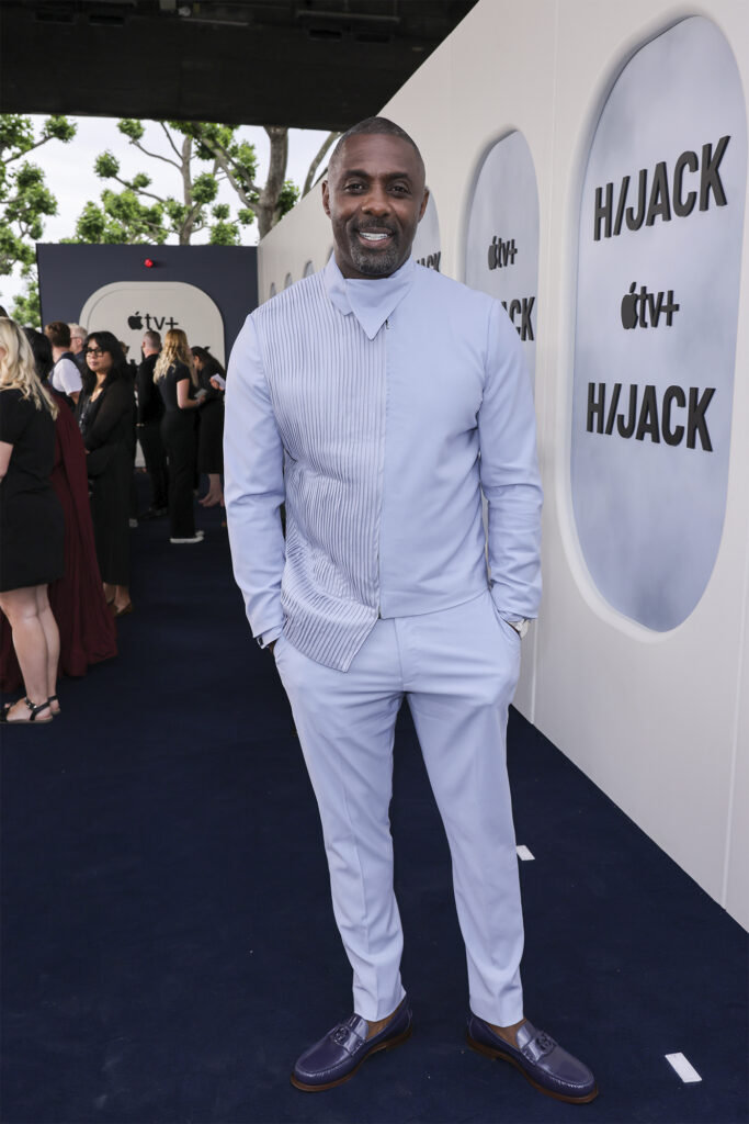 Idris Elba celebrity streetwear pic, lavender suit