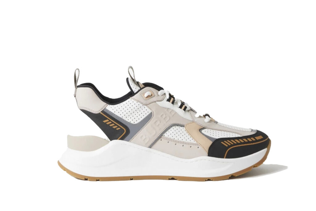 Burberry Leather and Mesh Sneakers on white background