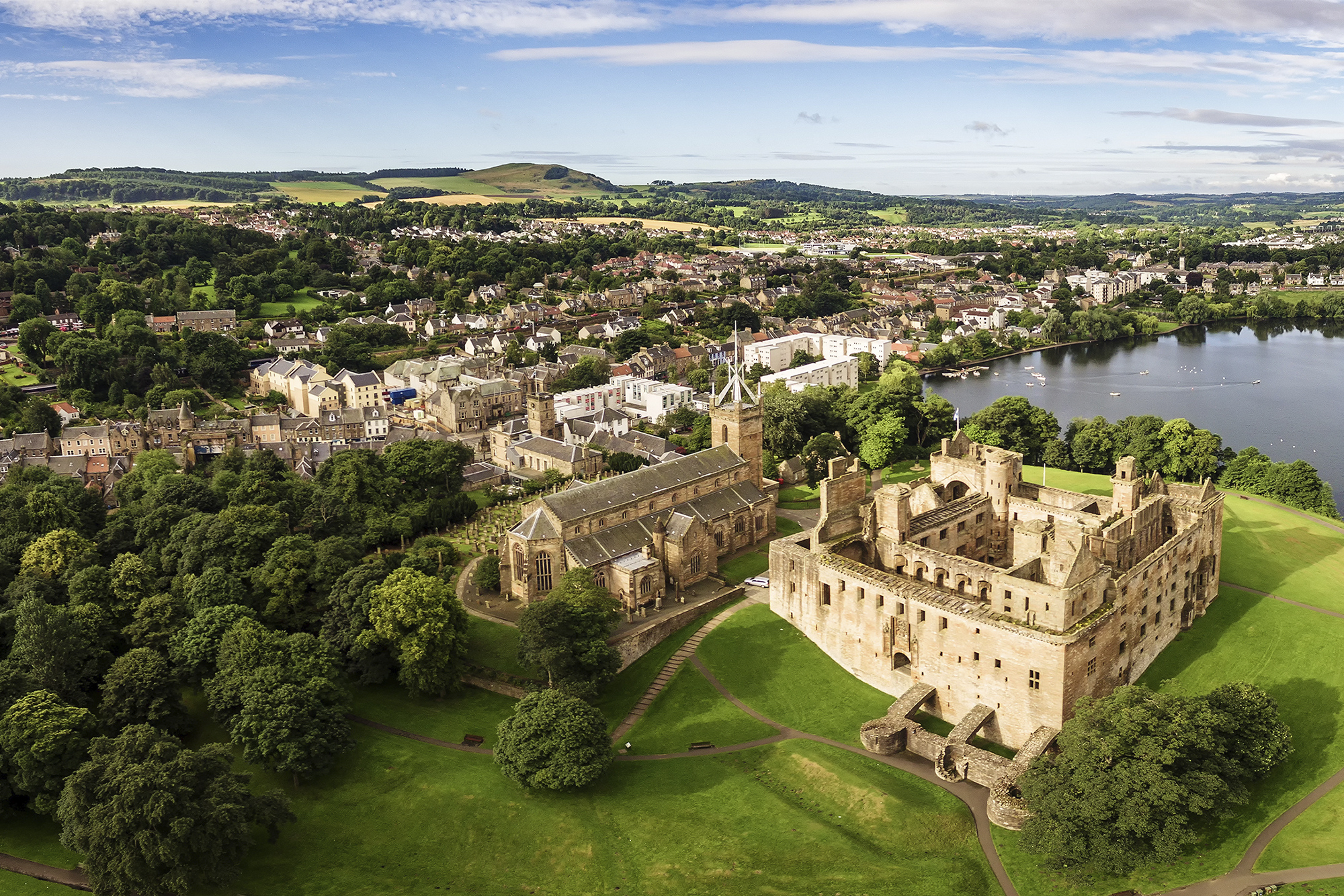 Ariel view of Linlithgow, Scotland
