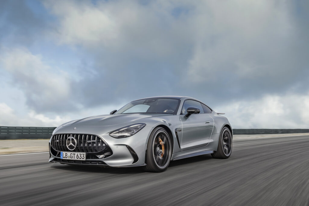 Mercedes-AMG GT drives on road