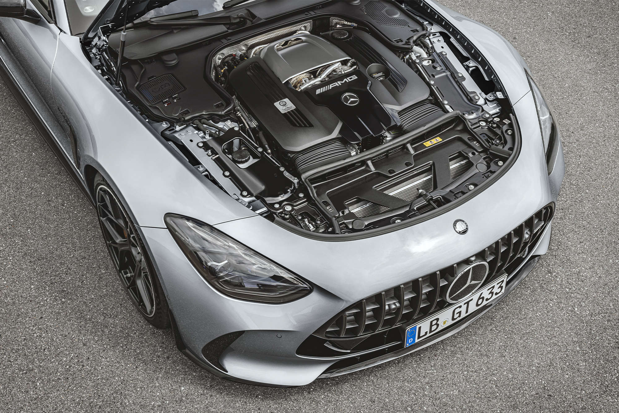 Mercedes-AMG GT front hood popped