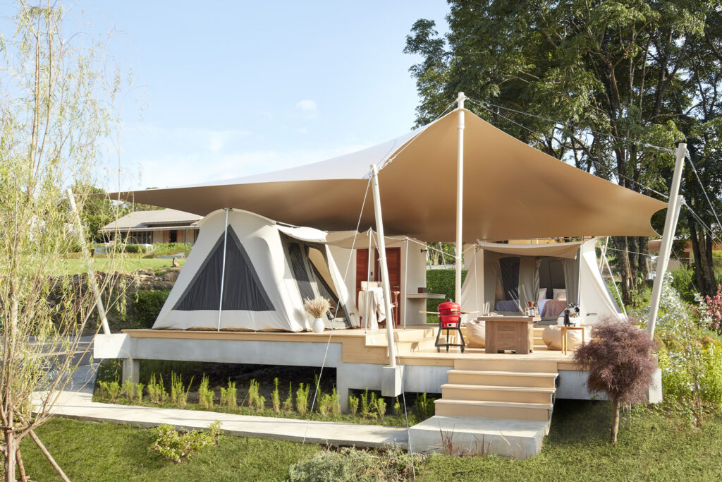 Outdoor tent pitched to stay in Thailand