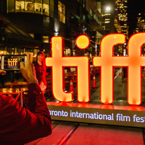 Neon orange TIFF sign