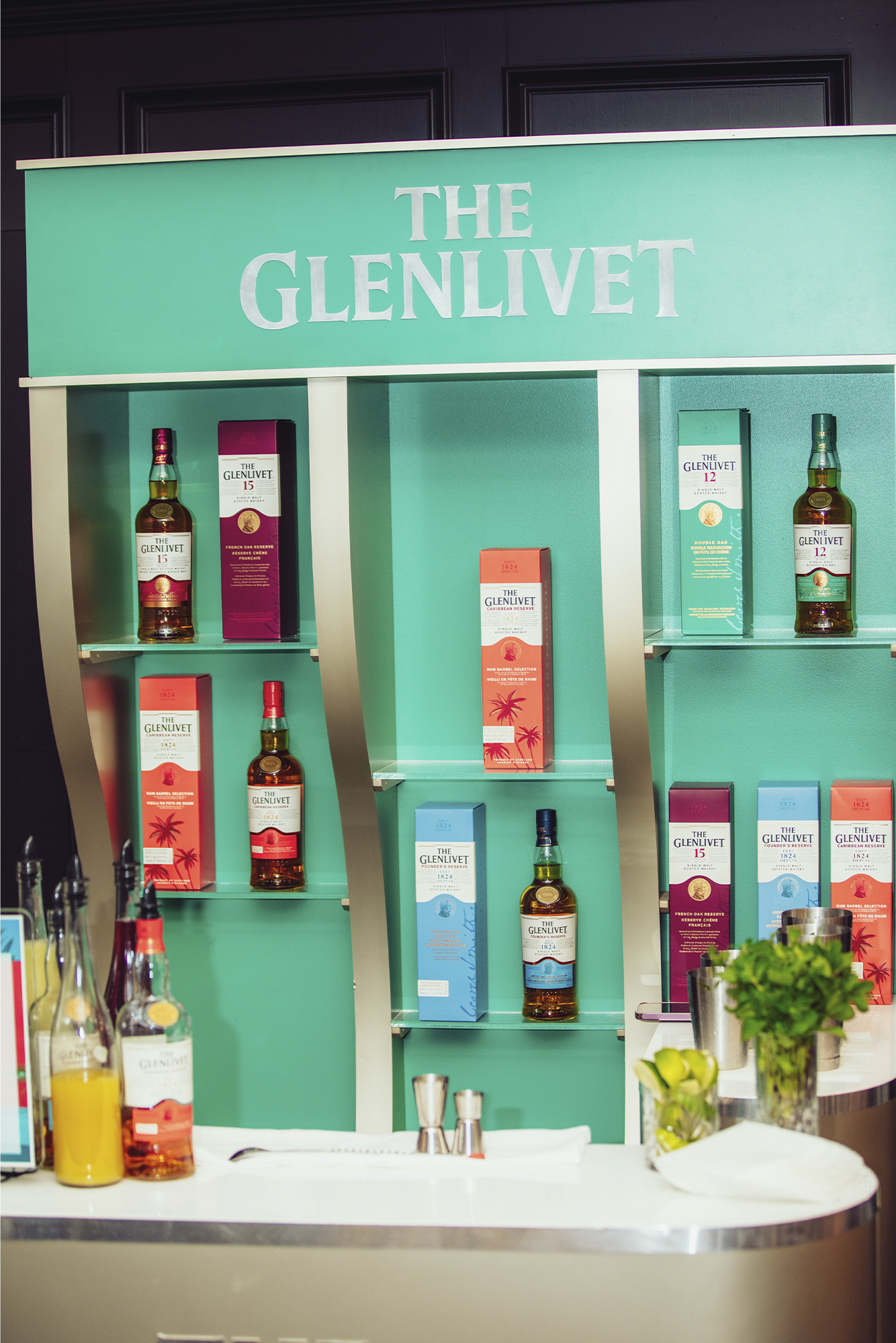 Bar at the Redtail Golf Club stocked with Glenlivet