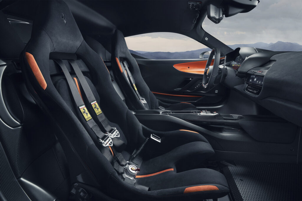 interior shot from the side on Ferrari SF90 XX 