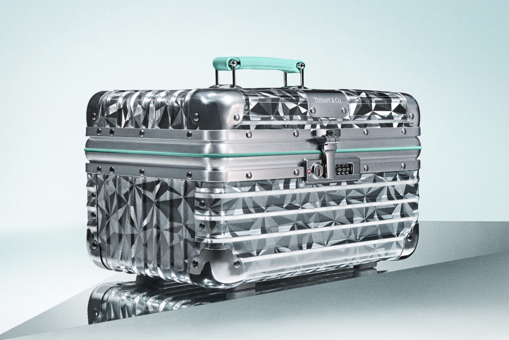 metal RIMOWA x Tiffany suitcase