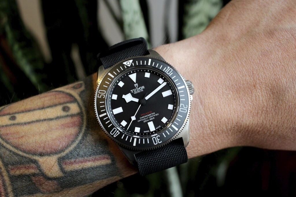 Tudor FXD 9-23 2023 black strap on wrist