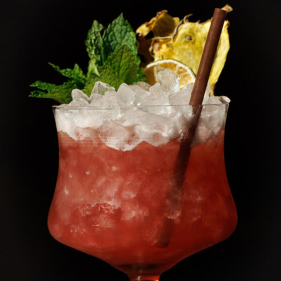 Zombie cocktail close up of drink