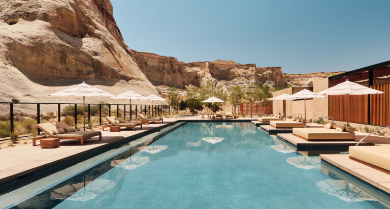 Amangiri Camp Sarika outside view of pool in utah desert