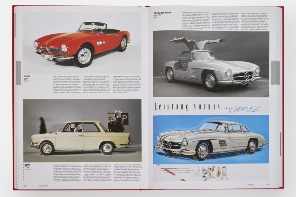 four page spread from photo from the atlas of car design