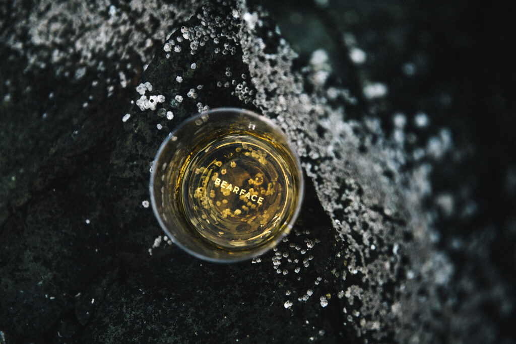 bearface whisky poured into a glass