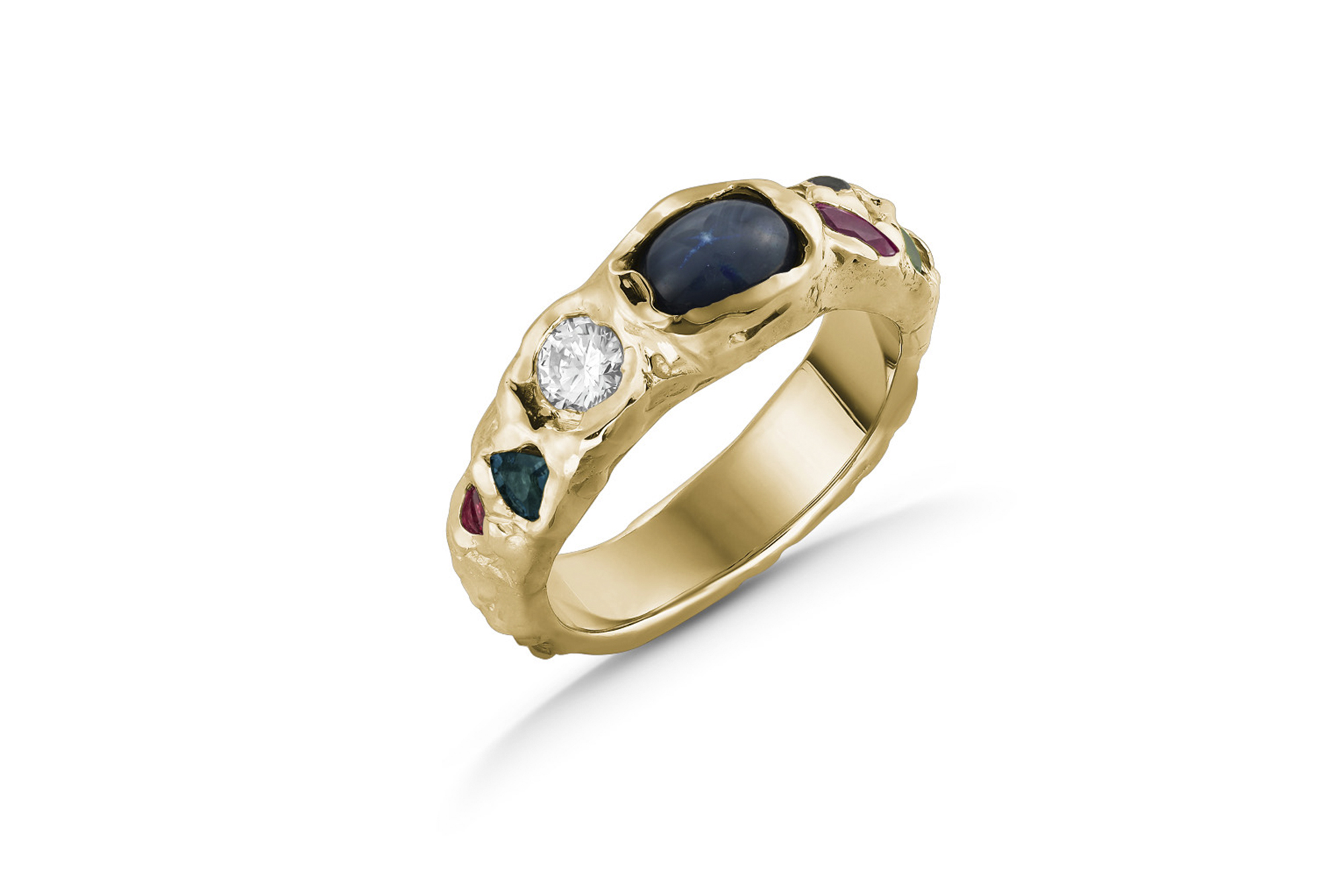 Joel Muller gold ring with stones
